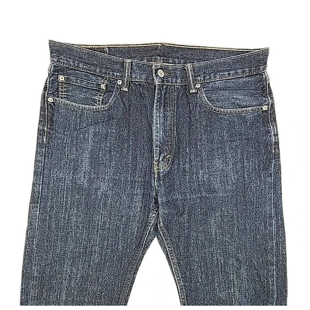 Levi's 505 Jeans Size 36 x 34 Straight Regular Fit Denim Blue Zip Dark Wash Men